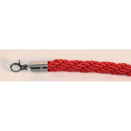 Vic Crowd Control Inc VIP Crowd Control 1771 72 in. Braided Rope with Mirror Hook - Red 1771